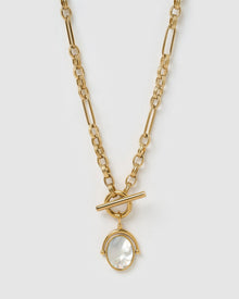Colar Pingente Giratório Delilah - Quartzo Rosa - Ouro 18K | SILLENE