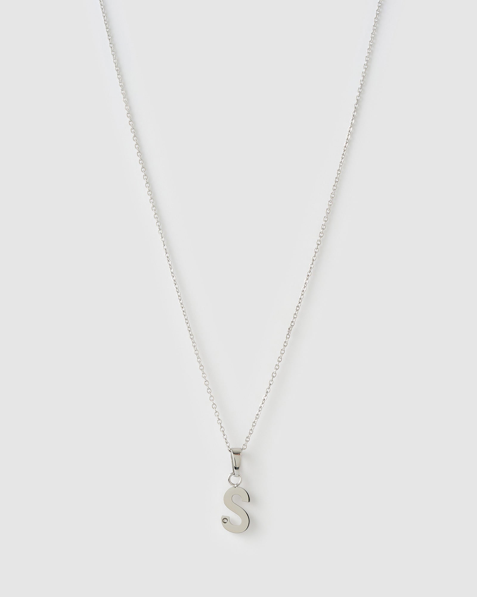 Colar Pingente Inicial - Prata | SILLENE - S