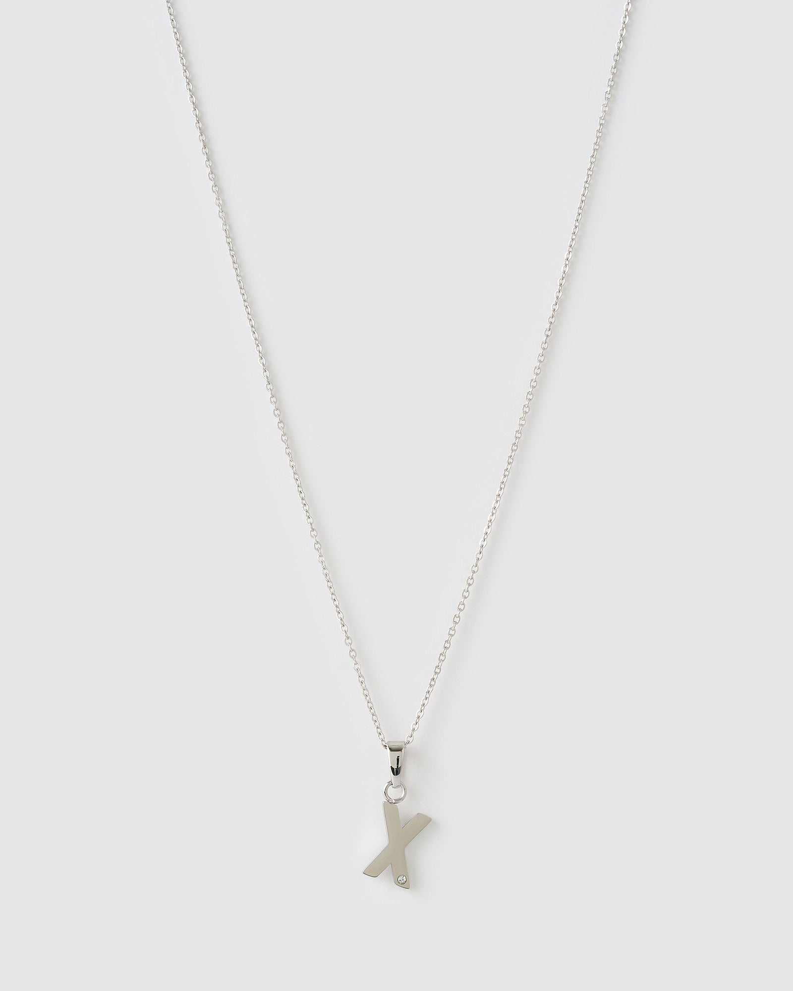 Colar Pingente Inicial - Prata | SILLENE - X