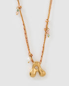 Colar Pingente Letra Bolha Rosa - Ouro 18K | SILLENE - A