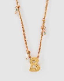 Colar Pingente Letra Bolha Rosa - Ouro 18K | SILLENE - B