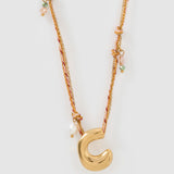 Colar Pingente Letra Bolha Rosa - Ouro 18K | SILLENE - C