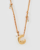 Colar Pingente Letra Bolha Rosa - Ouro 18K | SILLENE - C