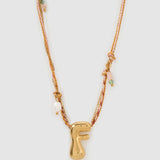 Colar Pingente Letra Bolha Rosa - Ouro 18K | SILLENE - F