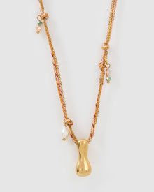 Colar Pingente Letra Bolha Rosa - Ouro 18K | SILLENE - I
