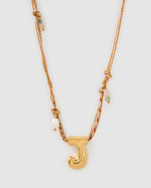 Colar Pingente Letra Bolha Rosa - Ouro 18K | SILLENE - J