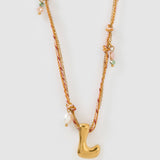 Colar Pingente Letra Bolha Rosa - Ouro 18K | SILLENE - L