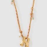 Colar Pingente Letra Bolha Rosa - Ouro 18K | SILLENE - N