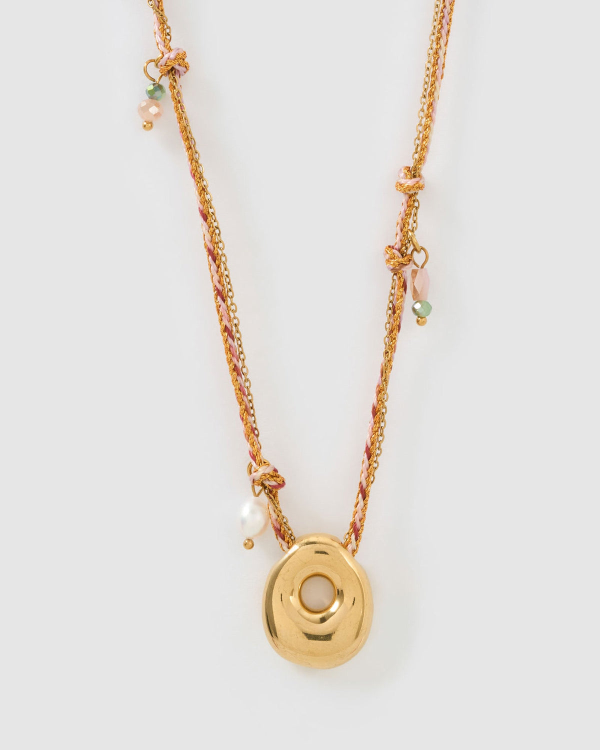 Colar Pingente Letra Bolha Rosa - Ouro 18K | SILLENE - O