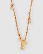 Colar Pingente Letra Bolha Rosa - Ouro 18K | SILLENE - P