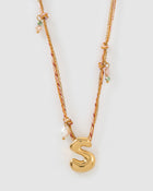 Colar Pingente Letra Bolha Rosa - Ouro 18K | SILLENE - S