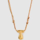 Colar Pingente Letra Bolha Rosa - Ouro 18K | SILLENE - T