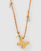 Colar Pingente Letra Bolha Rosa - Ouro 18K | SILLENE - W