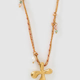 Colar Pingente Letra Bolha Rosa - Ouro 18K | SILLENE - X