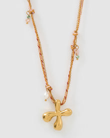 Colar Pingente Letra Bolha Rosa - Ouro 18K | SILLENE - X