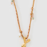 Colar Pingente Letra Bolha Rosa - Ouro 18K | SILLENE - Y