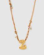 Colar Pingente Letra Bolha Rosa - Ouro 18K | SILLENE - Z