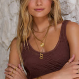 Colar Pingente Letra Luxe Grande - Ouro 18K | SILLENE