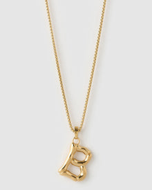 Colar Pingente Letra Luxe Grande - Ouro 18K | SILLENE - B