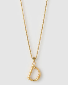 Colar Pingente Letra Luxe Grande - Ouro 18K | SILLENE - D