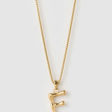 Colar Pingente Letra Luxe Grande - Ouro 18K | SILLENE - F