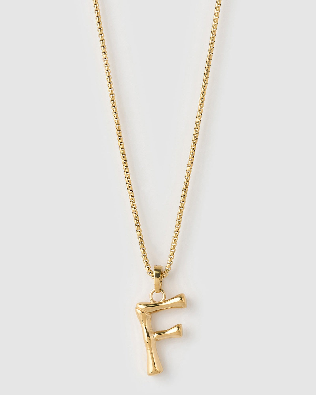 Colar Pingente Letra Luxe Grande - Ouro 18K | SILLENE - F