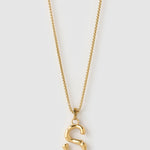 Colar Pingente Letra Luxe Grande - Ouro 18K | SILLENE - S