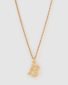 Colar Pingente Letra Luxe Pequeno - Ouro 18K | SILLENE - B