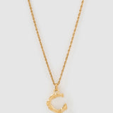 Colar Pingente Letra Luxe Pequeno - Ouro 18K | SILLENE - C