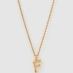 Colar Pingente Letra Luxe Pequeno - Ouro 18K | SILLENE - F