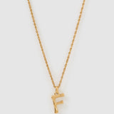 Colar Pingente Letra Luxe Pequeno - Ouro 18K | SILLENE - F