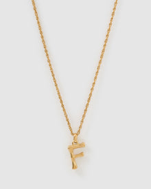 Colar Pingente Letra Luxe Pequeno - Ouro 18K | SILLENE - F