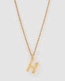 Colar Pingente Letra Luxe Pequeno - Ouro 18K | SILLENE - H