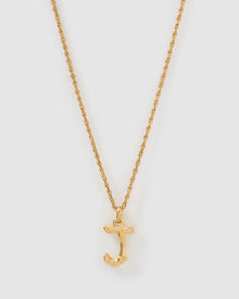 Colar Pingente Letra Luxe Pequeno - Ouro 18K | SILLENE - J