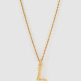 Colar Pingente Letra Luxe Pequeno - Ouro 18K | SILLENE - L