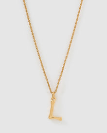 Colar Pingente Letra Luxe Pequeno - Ouro 18K | SILLENE - L