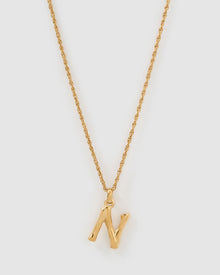 Colar Pingente Letra Luxe Pequeno - Ouro 18K | SILLENE - N