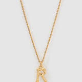 Colar Pingente Letra Luxe Pequeno - Ouro 18K | SILLENE - R