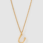 Colar Pingente Letra Luxe Pequeno - Ouro 18K | SILLENE - U