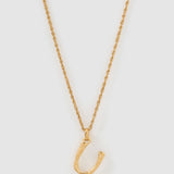Colar Pingente Letra Luxe Pequeno - Ouro 18K | SILLENE - U
