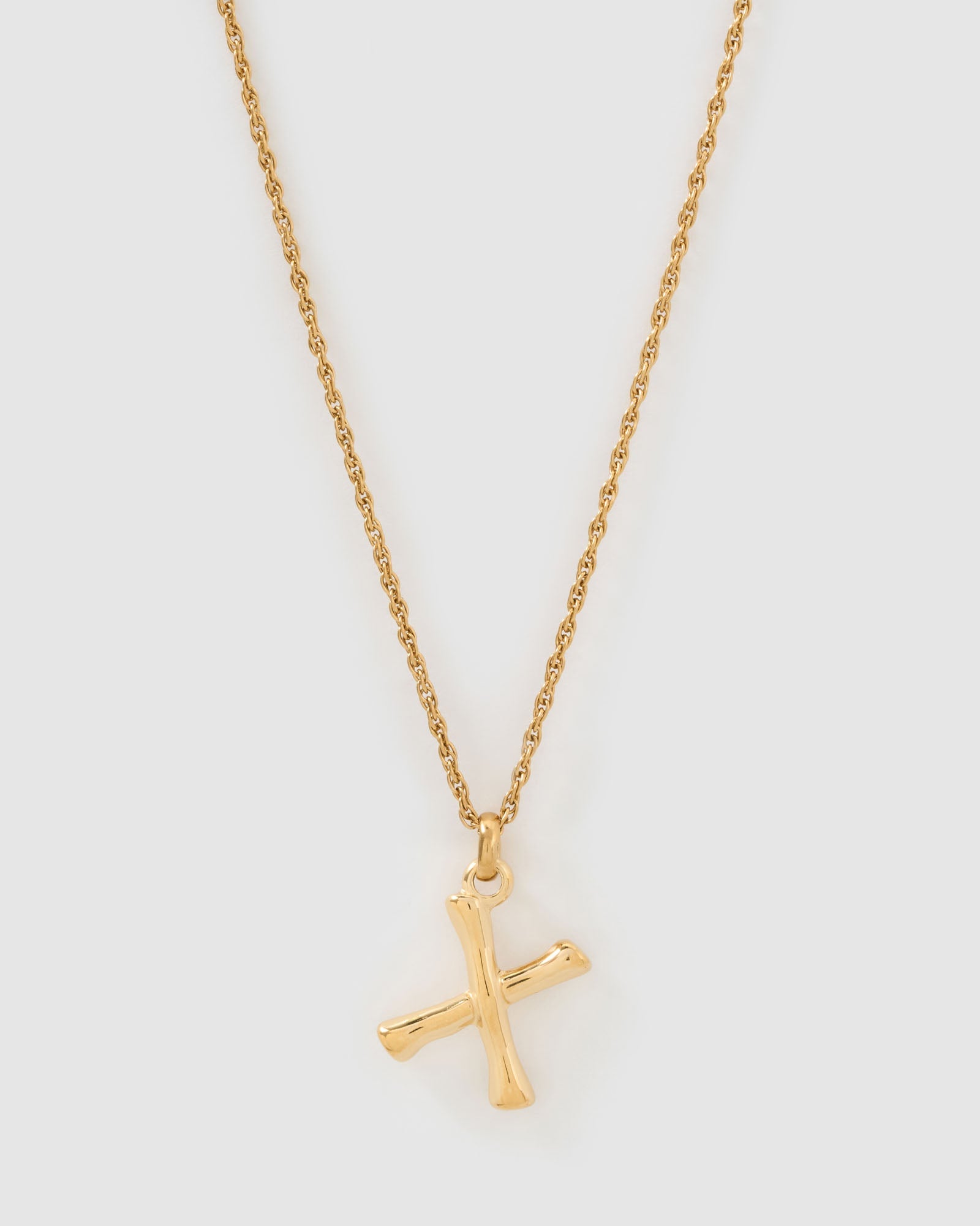 Colar Pingente Letra Luxe Pequeno - Ouro 18K | SILLENE - X