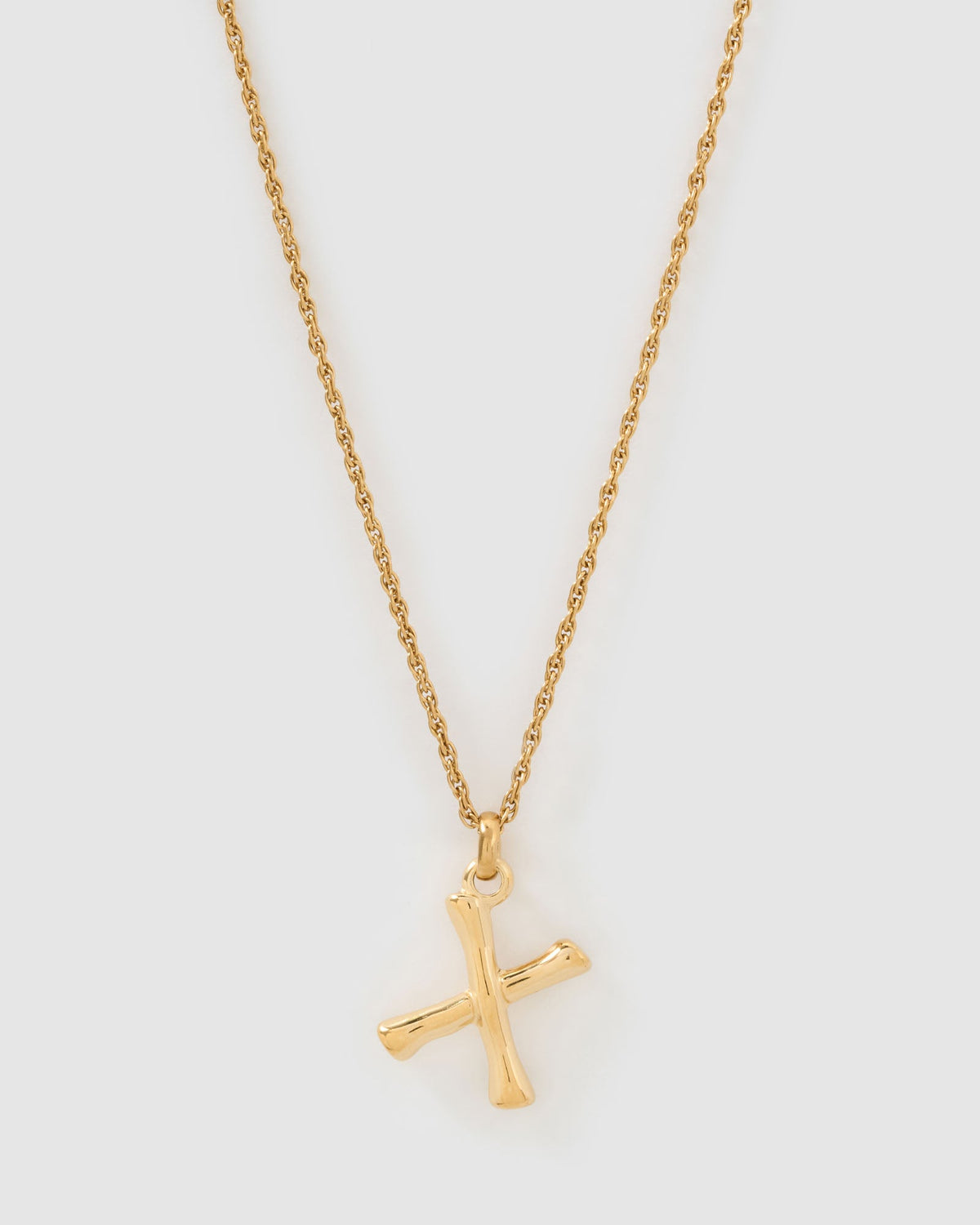 Colar Pingente Letra Luxe Pequeno - Ouro 18K | SILLENE - X