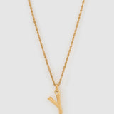 Colar Pingente Letra Luxe Pequeno - Ouro 18K | SILLENE - Y