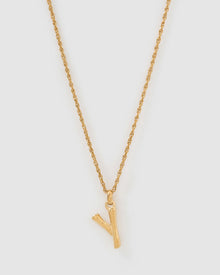 Colar Pingente Letra Luxe Pequeno - Ouro 18K | SILLENE - Y