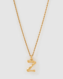Colar Pingente Letra Luxe Pequeno - Ouro 18K | SILLENE - Z