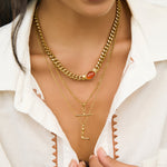 Colar Pingente Letra Luxe Pequeno - Ouro 18K | SILLENE