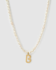 Colar Pingente Letra Pérola - Ouro 18K | SILLENE - B
