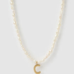 Colar Pingente Letra Pérola - Ouro 18K | SILLENE - C