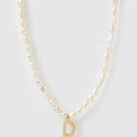 Colar Pingente Letra Pérola - Ouro 18K | SILLENE - D