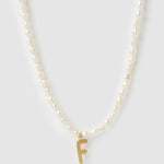 Colar Pingente Letra Pérola - Ouro 18K | SILLENE - F